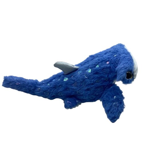 Blue Hammerhead Shark Plush Toy 12" Soft Stuffed Animal Embroidered Textured - Picture 9 of 10